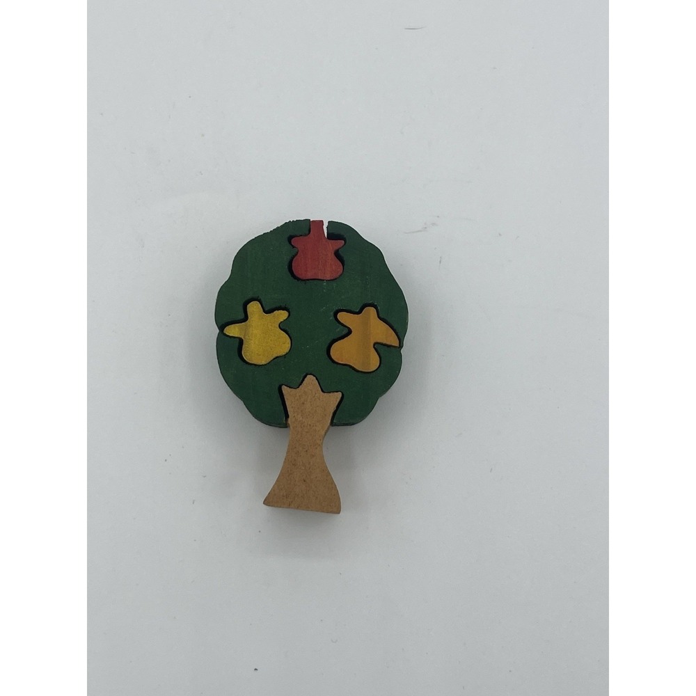Vintage Wooden Apple Tree Puzzle Mini Cute Gift Adult Desk Decor Rustic Display